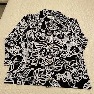 Erin London Black and White Knit Jacket Size Small
